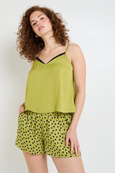 Top satin VERT