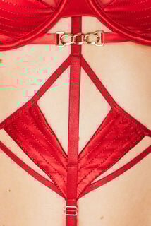 BABY STRING HARNAIS ROUGE