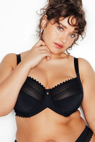 SOUTIEN-GORGE EMBOITANT GRANDE TAILLE MICROF NOIR