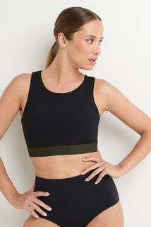 FLOW BRASSIERE SPORT ASYMETRIQUE  NOIR
