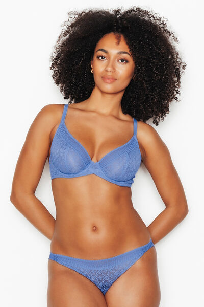 soutien-gorge triangle dentelle BLEU