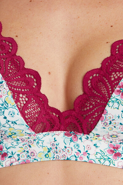 SOUTIEN-GORGE SANS ARMATURES IVOIRE/FRAMBOISE