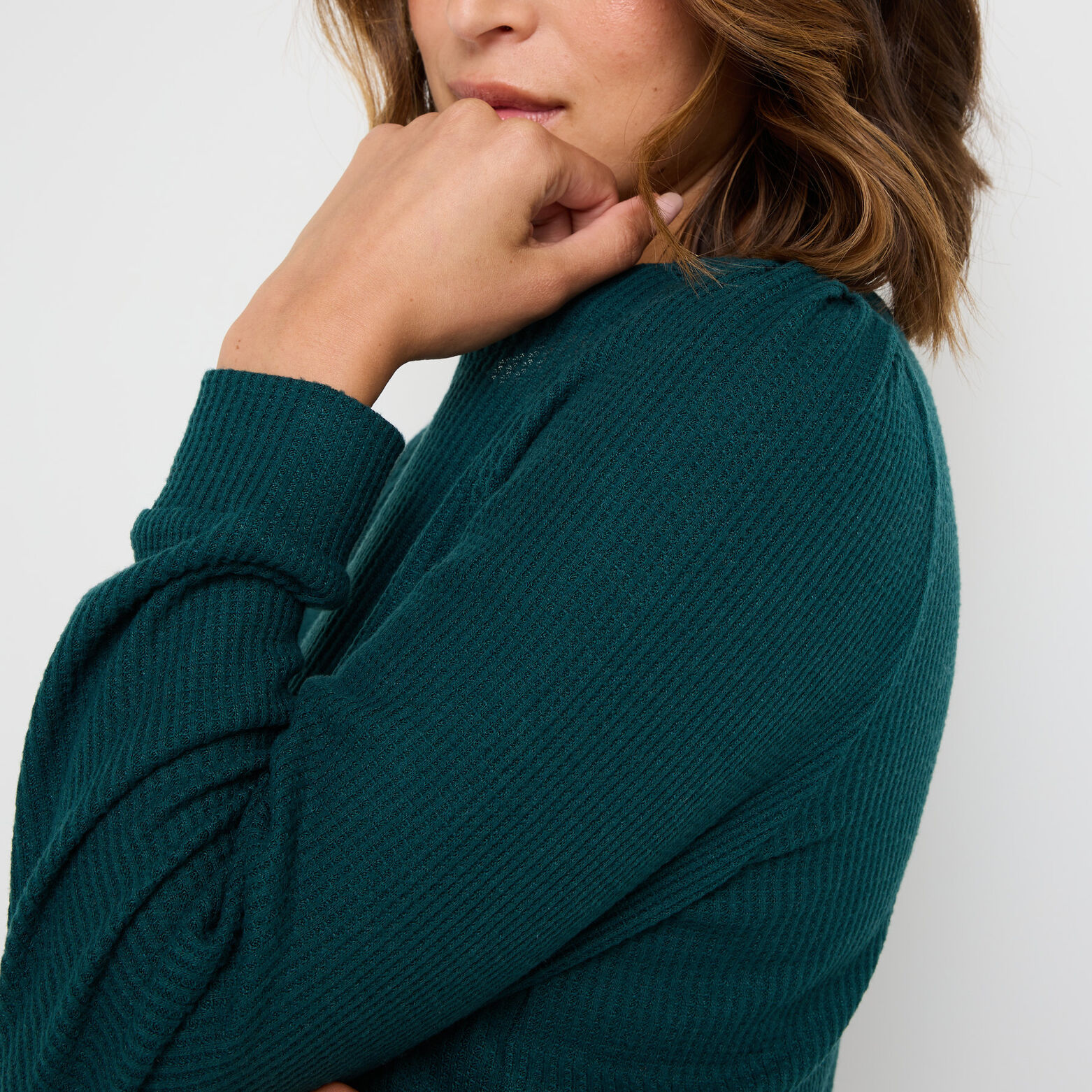GAUFRETTE TEE-SHIRT MANCHES LONGUES VERT FONCE