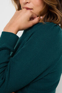 GAUFRETTE TEE-SHIRT MANCHES LONGUES VERT FONCE