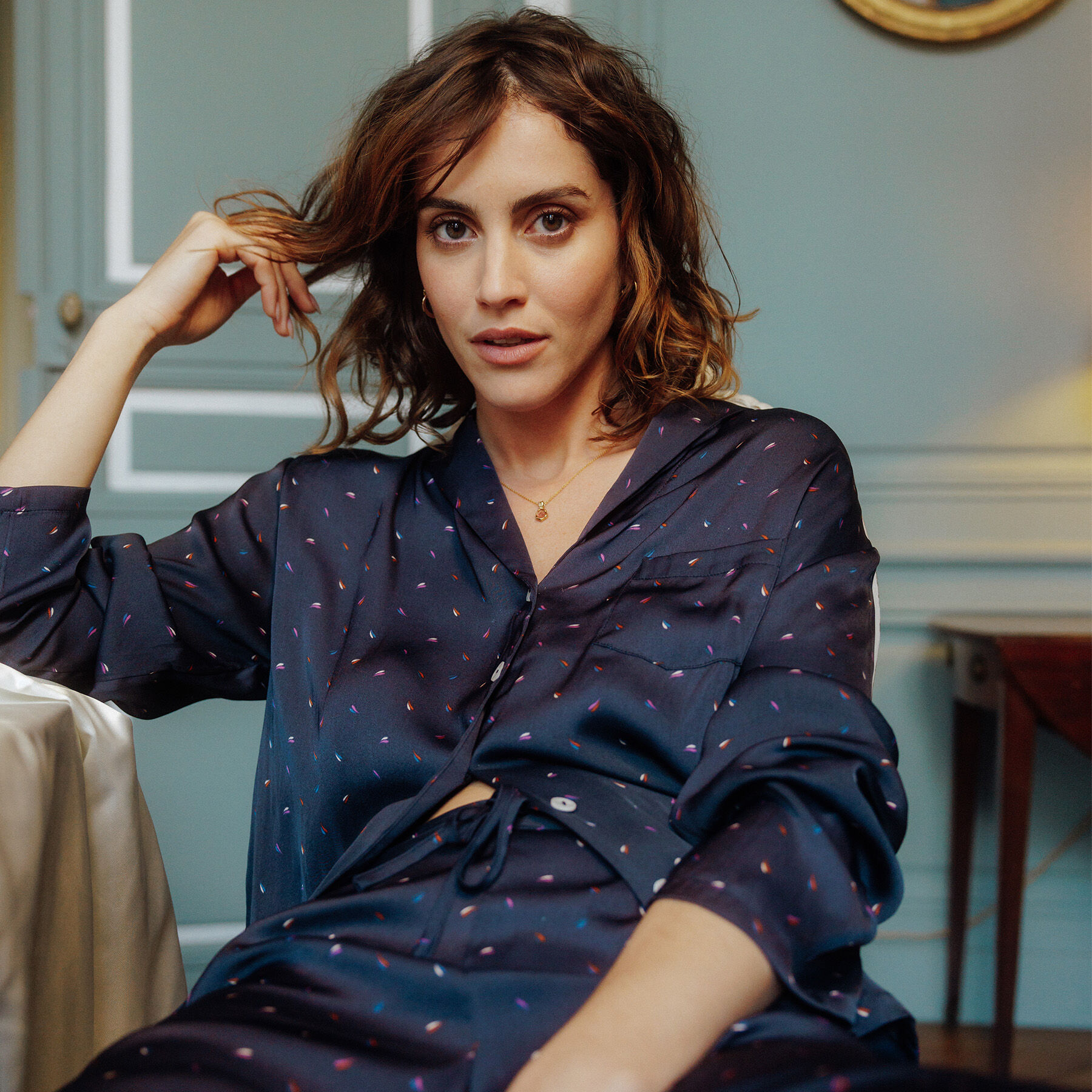 Pyjama femme satin rouge gorge on sale