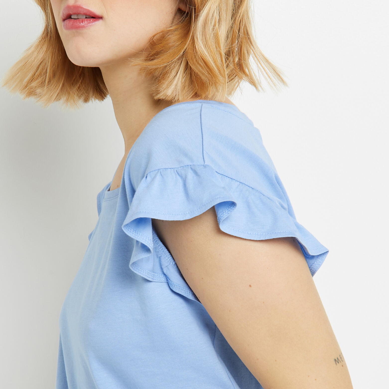 BILL TEE SHIRT MANCHES COURTES COTON BLEU CLAIR