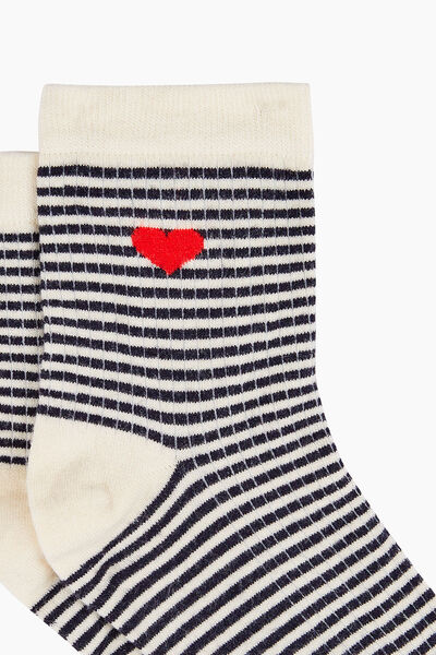 CHAUSSETTES RAYURES MULTICO BLANC