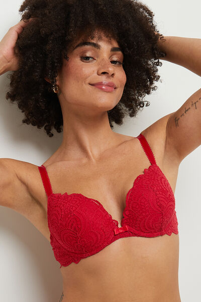 DENTELLE SOUTIEN-GORGE PUSH UP DENTELLE ROUGE