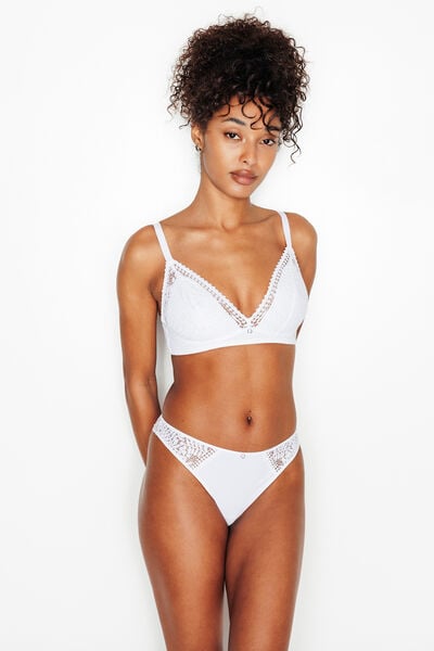 TANGA DENTELLE BLANC