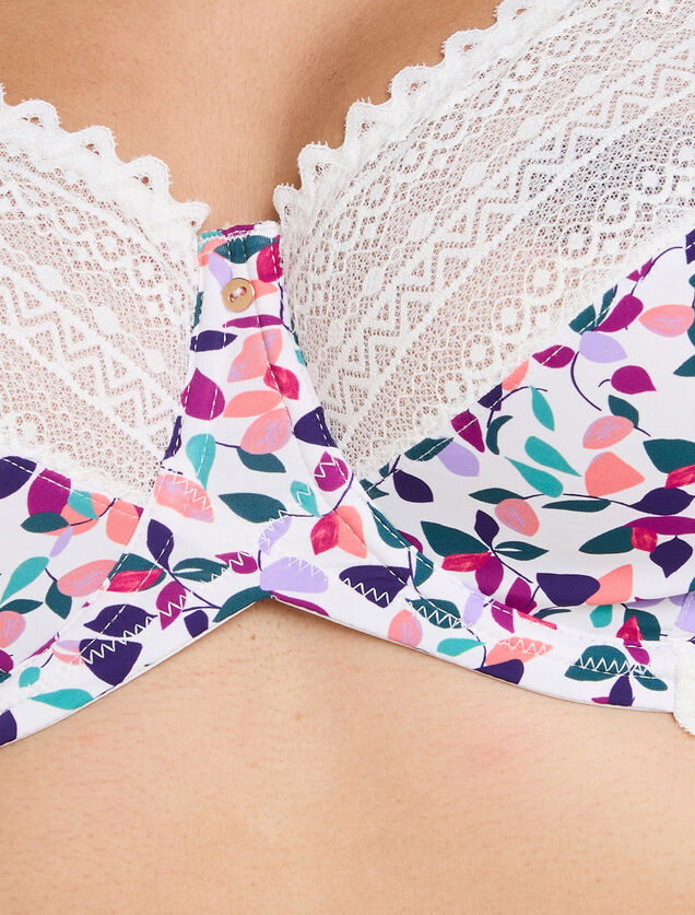 DOUCE SOUTIEN-GORGE EMBOITANT GRANDE TAILLE MICROF MULTICO BLANC
