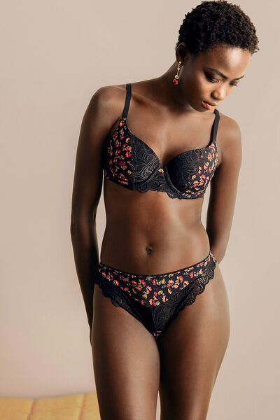 SOUTIEN-GORGE AMPLI EMBOITANT MULTICO NOIR