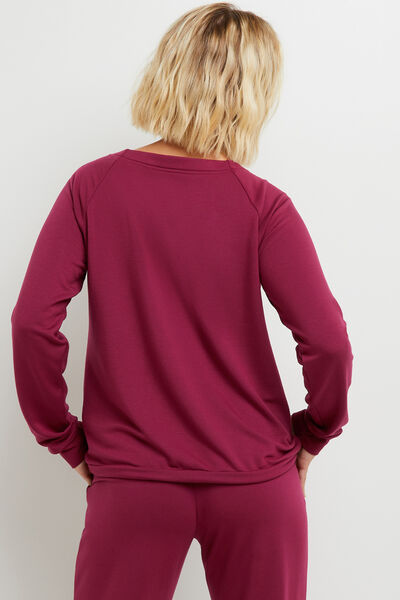 T-SHIRT MANCHES LONGUES MAILLE BORDEAUX