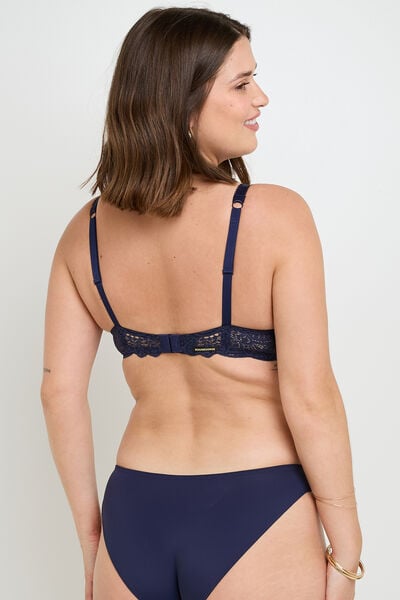 DENTELLE SOUTIEN-GORGE AMPLIFORME DENTELLE MARINE