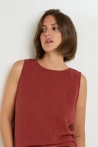 Top gaze de coton BORDEAUX