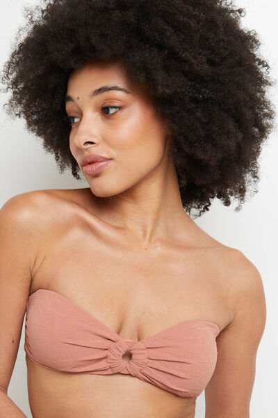 MAILLOT DE BAIN BANDEAU MICROFIBRE ROSE