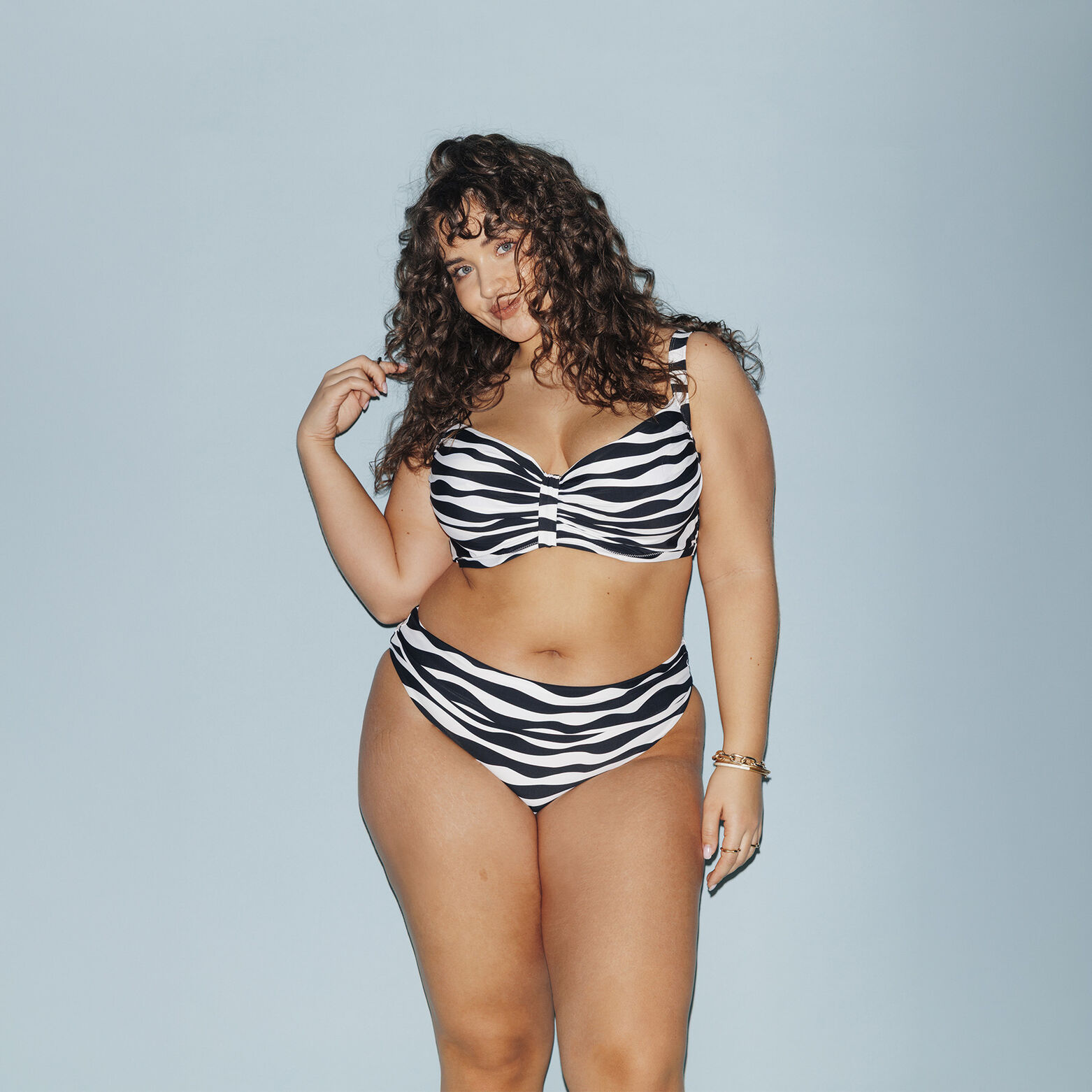 PAULA MAILLOT DE BAIN GRANDE TAILLE MULTICO BLANC
