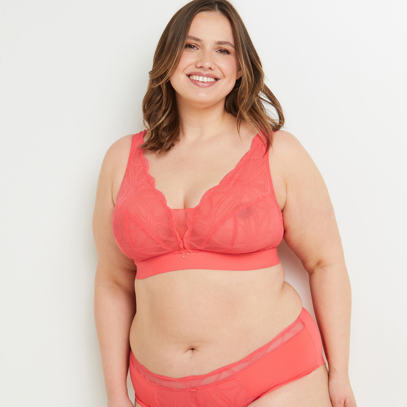 DEBORAH SOUTIEN-GORGE SANS ARMATURES GRANDE TAILLE CORAIL