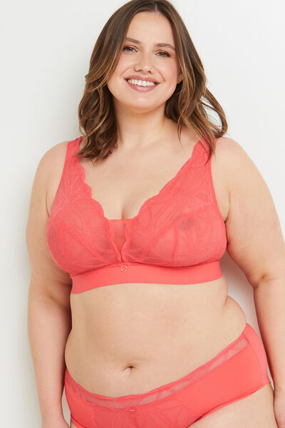 DEBORAH SOUTIEN-GORGE SANS ARMATURES GRANDE TAILLE CORAIL