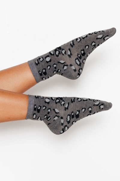 CHAUSSETTES LEOPARD MULTICO GRIS