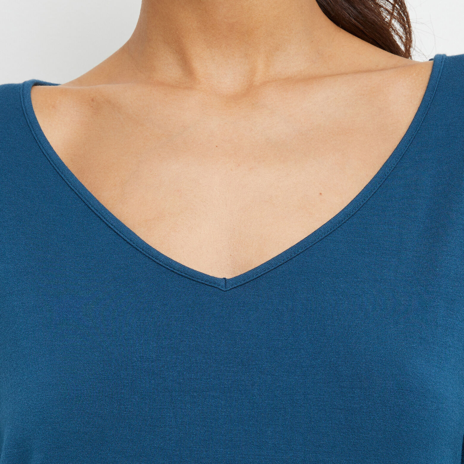 BAMBOU T-SHIRT MANCHES LONGUES PETROLE