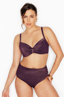 NESS Maillot de bain culotte haute PRUNE