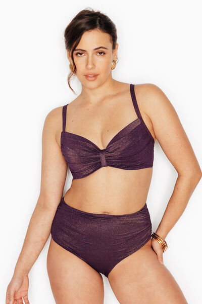 Maillot de bain culotte haute PRUNE