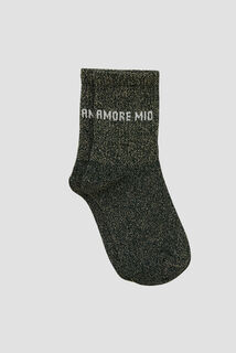 MOTIF PAIRE DE CHAUSSETTES LUREX VERT FONCE