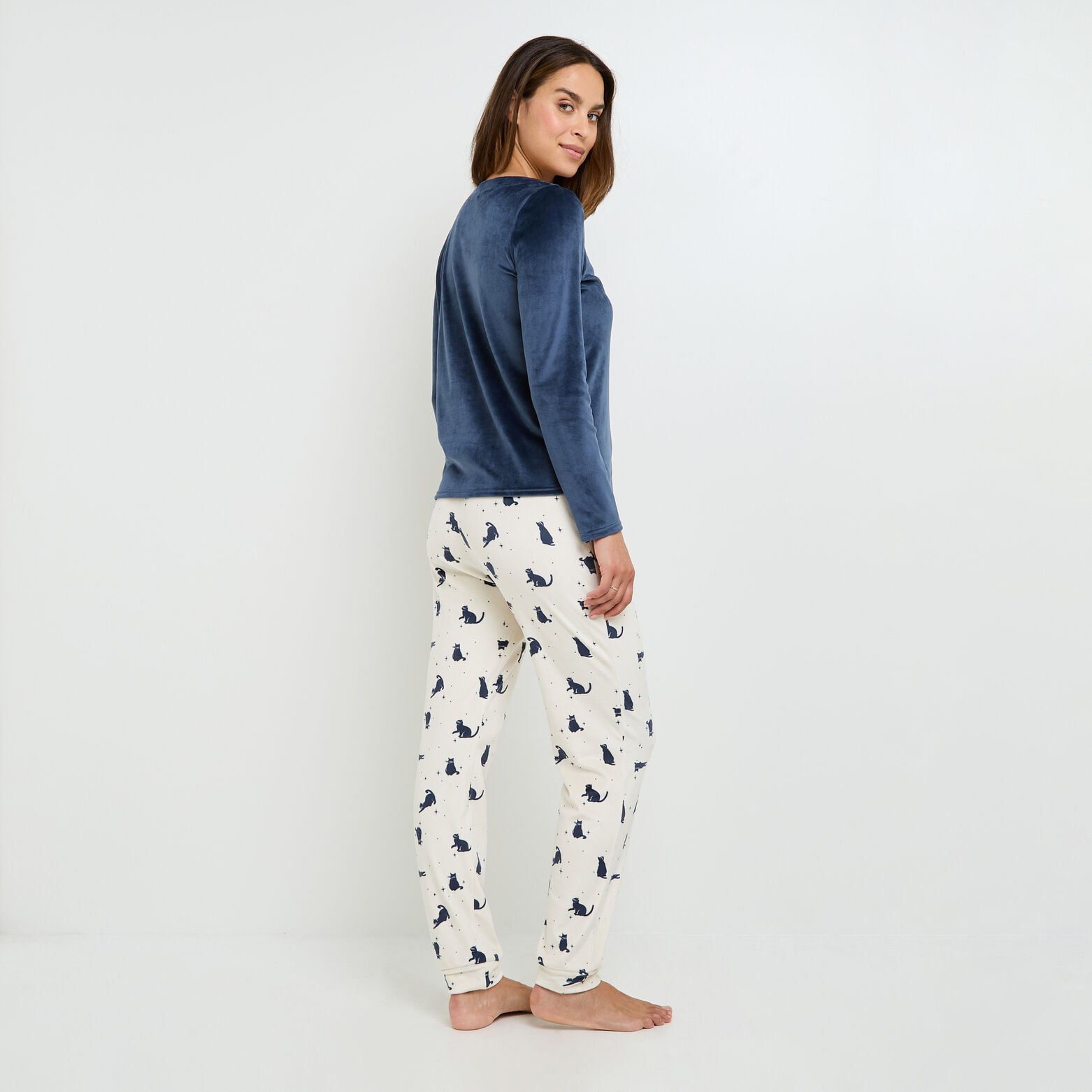 HOANI PYJAMA 2 PIECES VELOURS ANTHRACITE