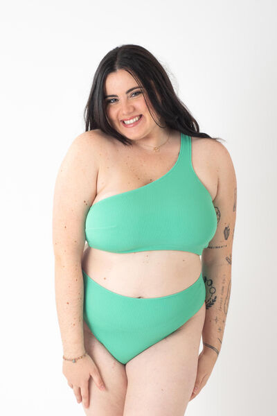 GALA BRASSIERE MAILLE GAUFREE ONE SHOUL VERT D'EAU