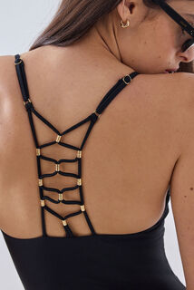 NICE MAILLOT DE BAIN UNE PIECE SANS ARMATURE NOIR