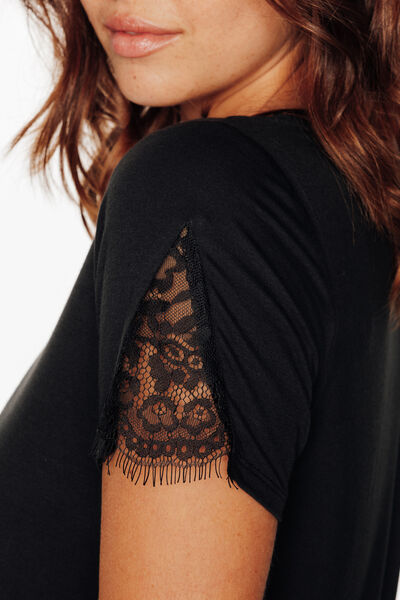 TEE-SHIRT MANCHES COURTES NOIR