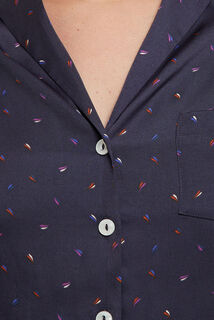 CLOTHILDE VESTE PYJAMA SATIN MULTICO BLEU