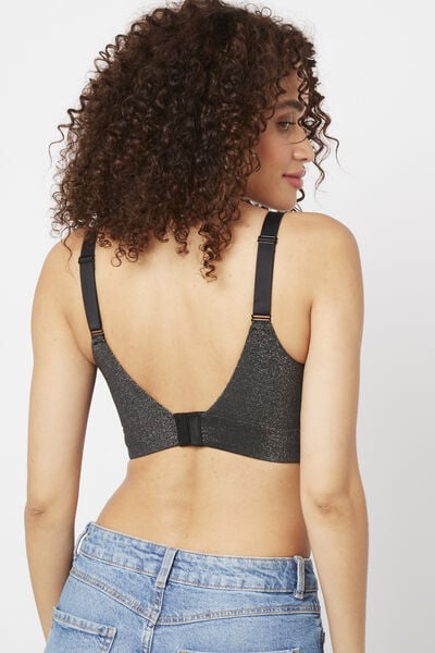 BRASSIERE MAILLE PAILLETEE NOIRE NOIR