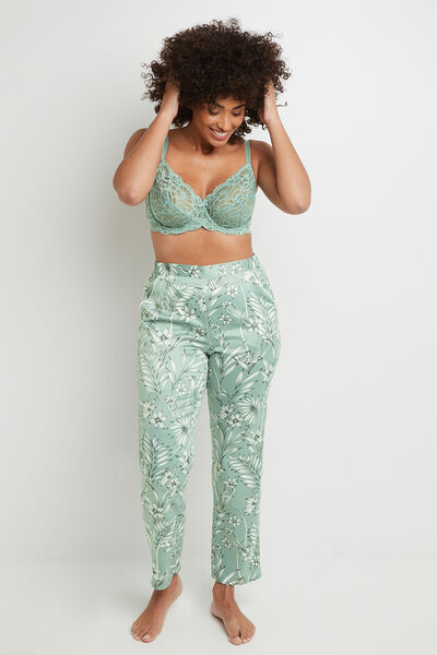BARNEY PANTALON SATIN IMPRIME Vert clair
