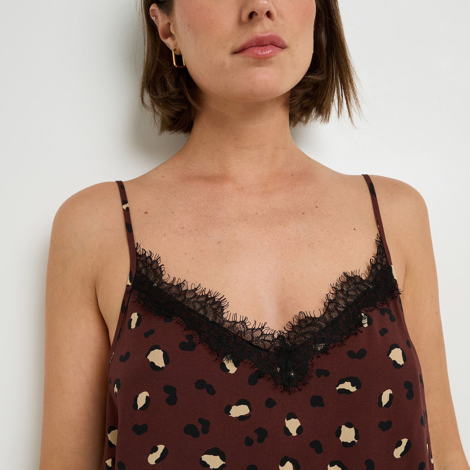 HAYA TOP MULTICO MARRON