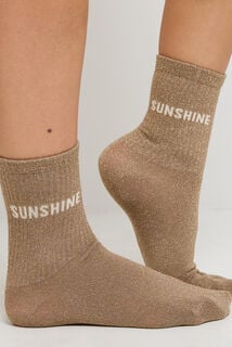 MOTIF PAIRE DE CHAUSSETTES LUREX MARRON