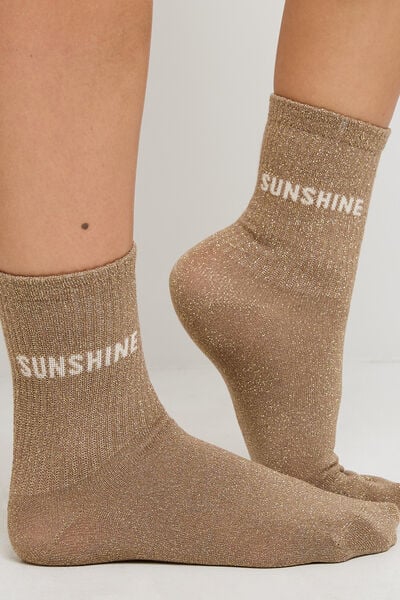 PAIRE DE CHAUSSETTES LUREX MARRON