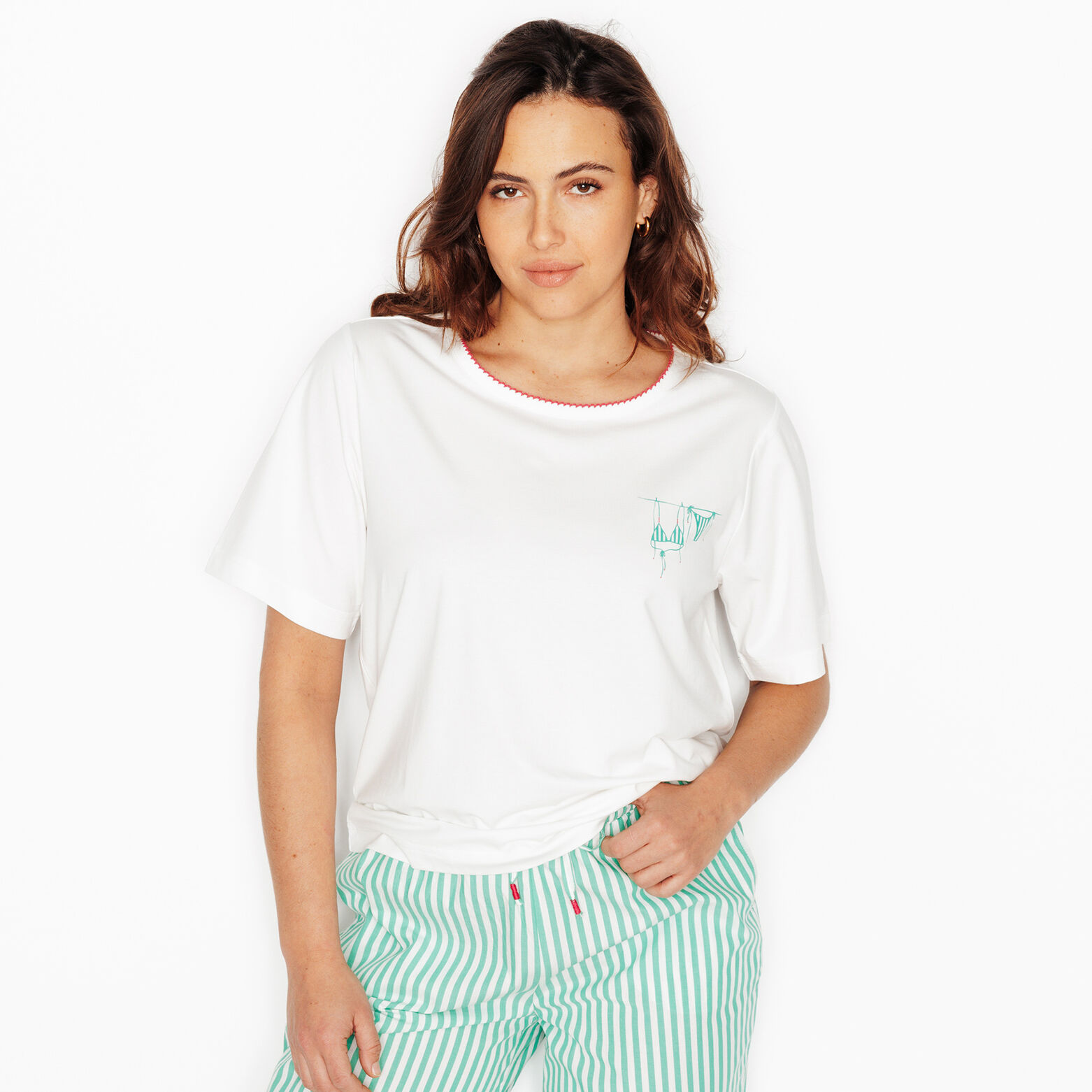 ITALIA T-SHIRT MANCHES COURTES BLANC