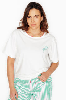 ITALIA T-SHIRT MANCHES COURTES BLANC