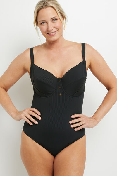 MAILLOT DE BAIN 1PC GRANDS BONNETS NOIR