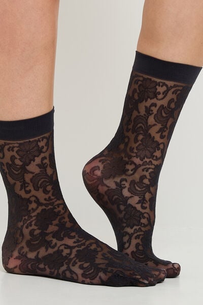 PAIRE DE CHAUSSETTES DENTELLE NOIR