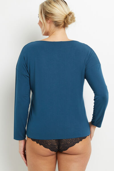 BAMBOU T-SHIRT MANCHES LONGUES PETROLE