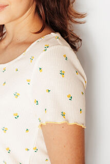 IDEE TEE-SHIRT MANCHES COURTES MULTICO JAUNE