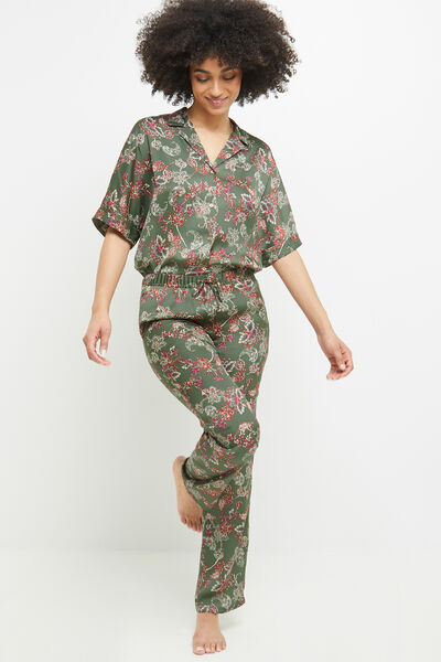 PANTALON SATIN MULTICO VERT