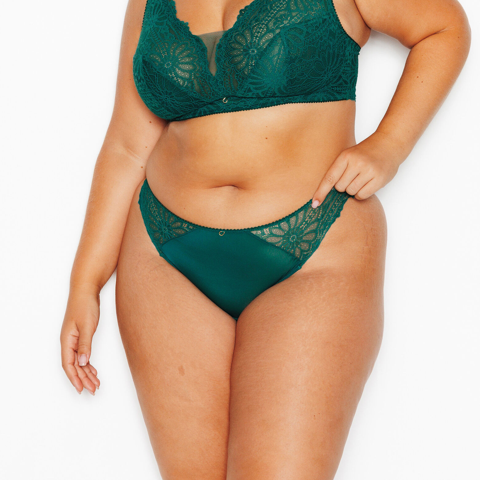 JANNEL TANGA DENTELLE VERT FONCE