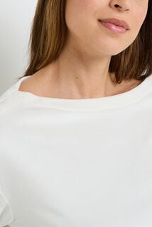 FLUFFY TEE-SHIRT MANCHES LONGUES ECRU