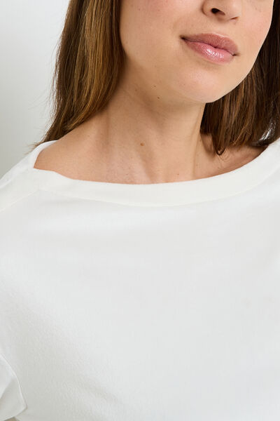 FLUFFY TEE-SHIRT MANCHES LONGUES ECRU