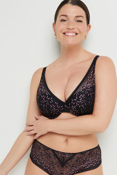SOUTIEN-GORGE AMPLI FOULARD MULTICO NOIR
