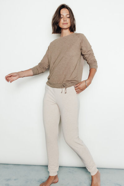 TEE-SHIRT MANCHES LONGUES MARRON