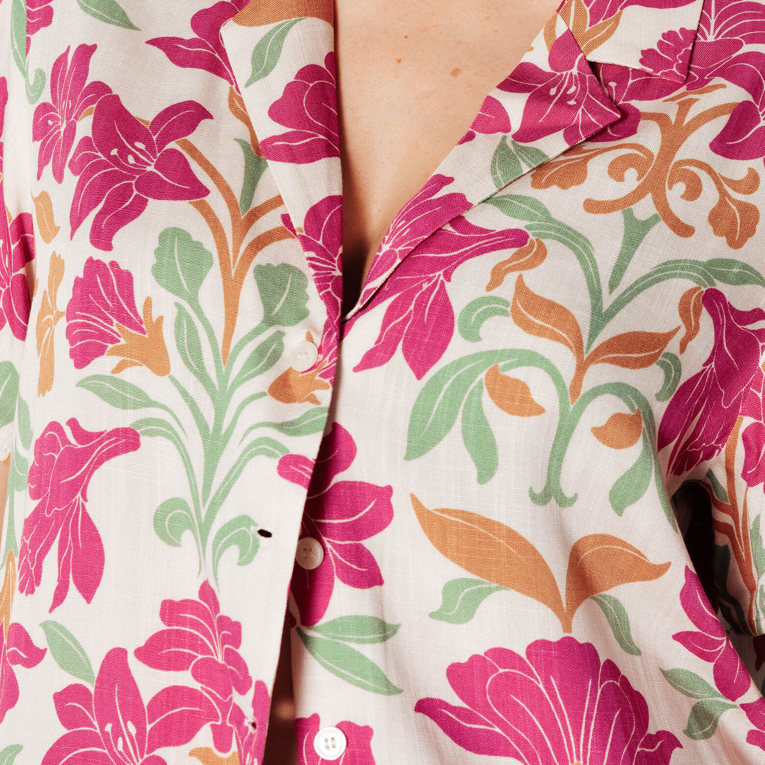 JUILLET CHEMISE MANCHES COURTES MULTICO ROSE